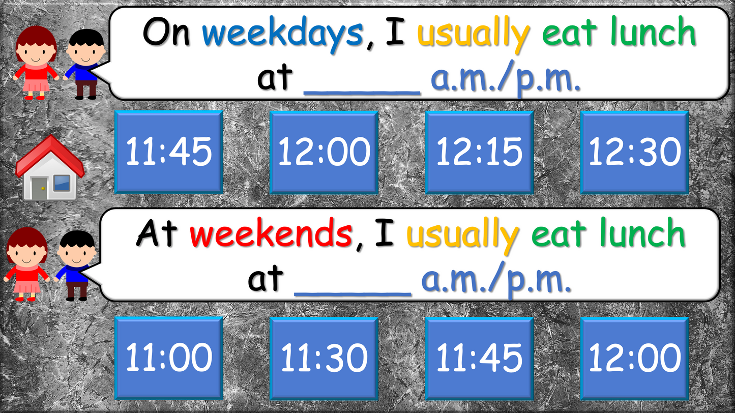 Grade 4 - ESL Lesson - Daily Routine / Time - PowerPoint Lesson