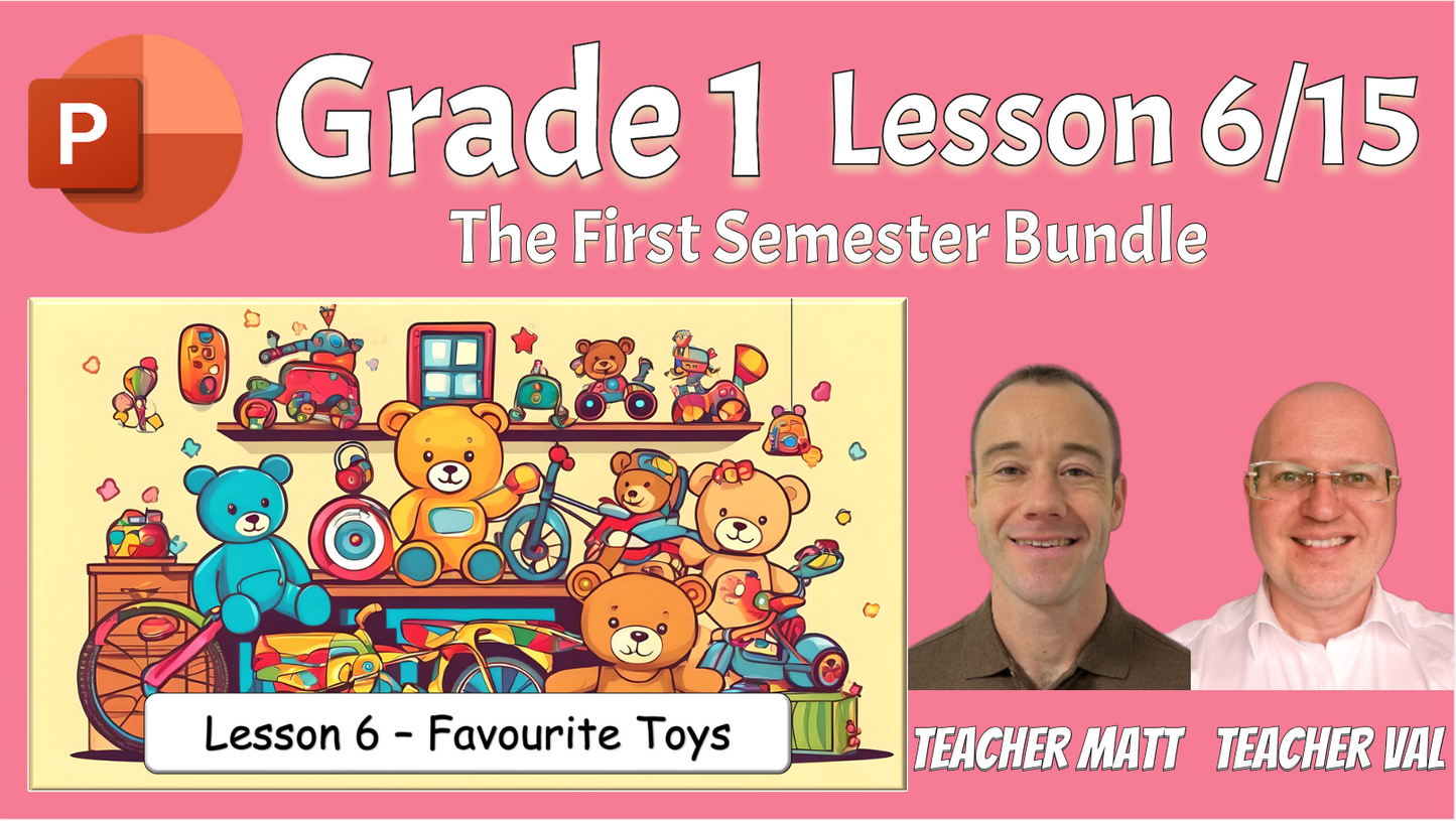 Grade 1 - Semester 1 - 15 PowerPoint Lessons BUNDLE! - ESL PowerPoints