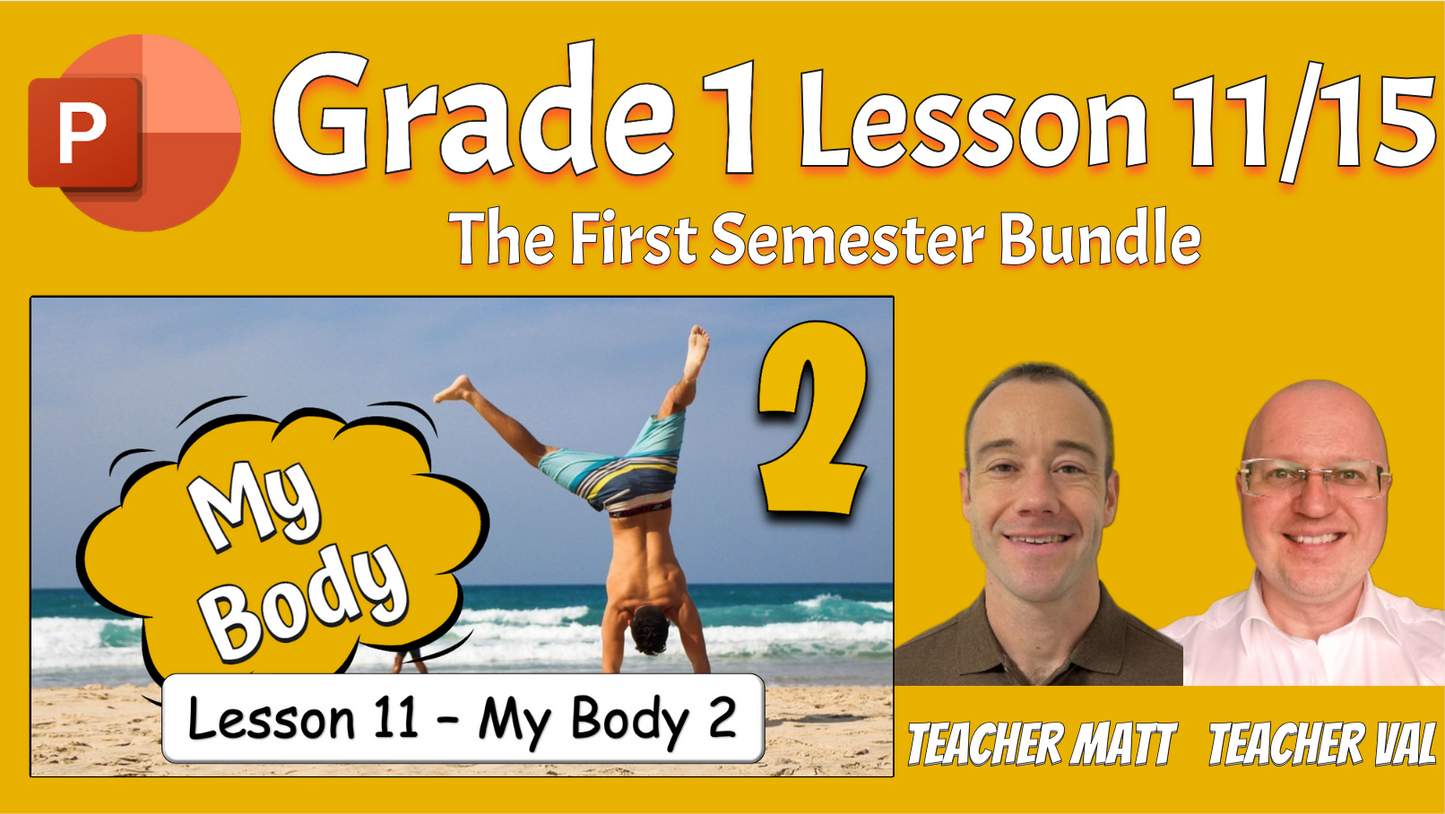 Grade 1 - Semester 1 - 15 PowerPoint Lessons BUNDLE! - ESL PowerPoints