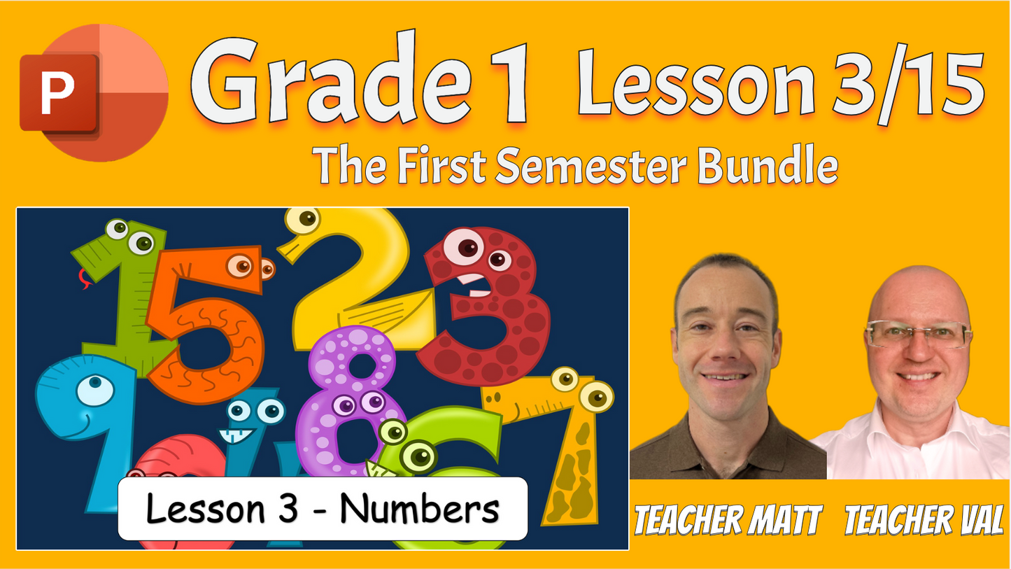 Grade 1 - Semester 1 - 15 PowerPoint Lessons BUNDLE! - ESL PowerPoints
