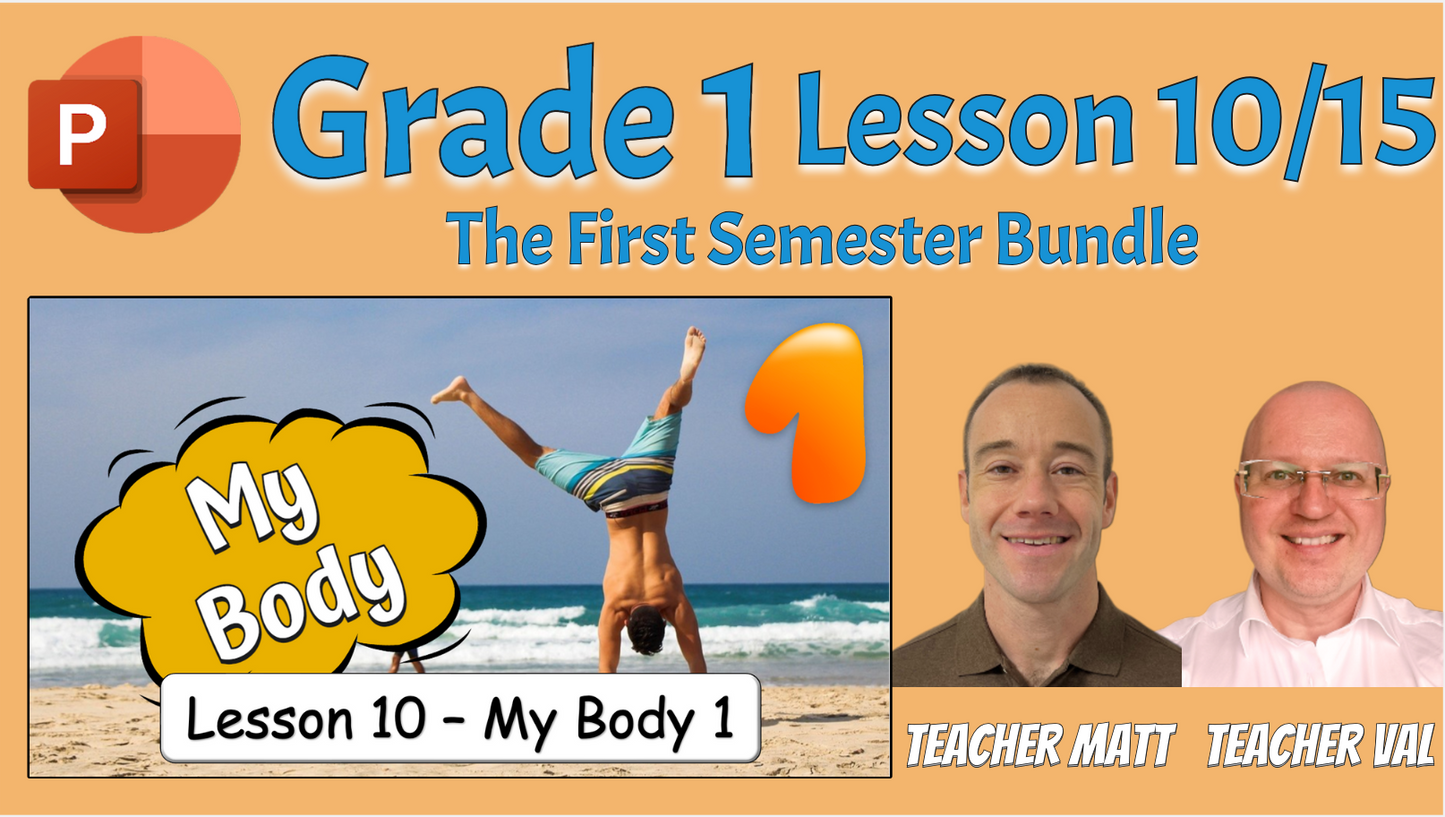 Grade 1 - Semester 1 - 15 PowerPoint Lessons BUNDLE! - ESL PowerPoints