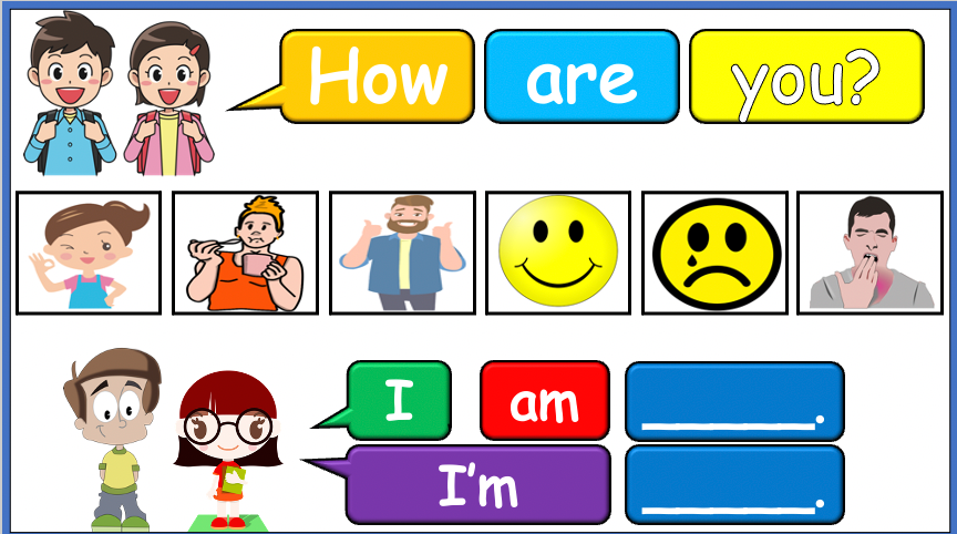 Grade 1-2 - ESL Lesson - First Day of School / How are you? Vocabulary Set 1 - PowerPoint Lesson