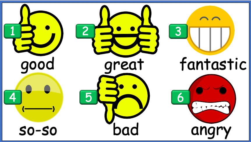 Grade 1-2 - ESL Lesson - First Day of School / How are you? Vocabulary Set 2 - PowerPoint Lesson