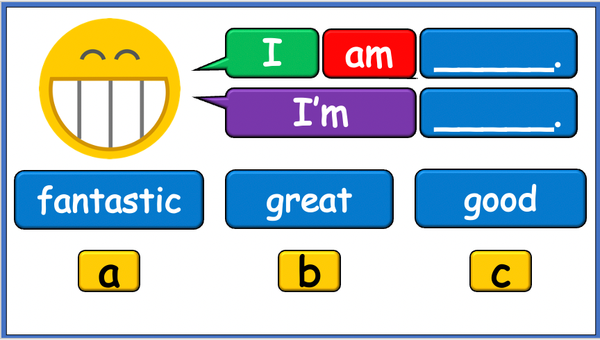 Grade 1-2 - ESL Lesson - First Day of School / How are you? Vocabulary Set 2 - PowerPoint Lesson