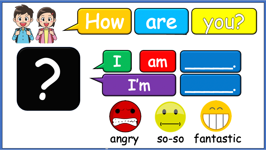 Grade 1-2 - ESL Lesson - First Day of School / How are you? Vocabulary Set 2 - PowerPoint Lesson