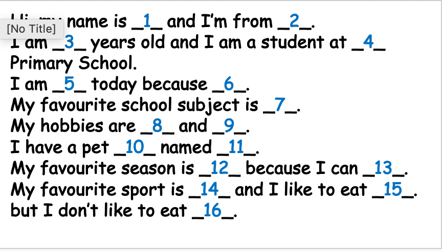 Grade 3-4 - ESL Lesson - First day of school? - Self-Introductions - PowerPoint Lesson