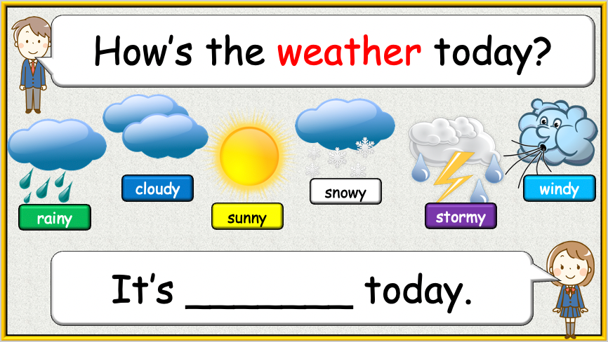 Grade 1-2 (or 3) - ESL Lesson - How's the weather today? - PowerPoint Lesson