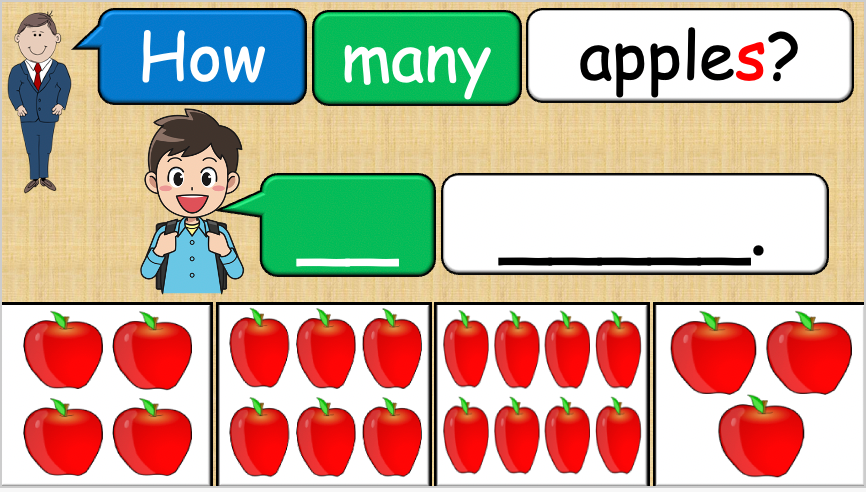 Grade 1-2 - ESL Lesson - How many? / Fruit (Plurals) - PowerPoint Lesson
