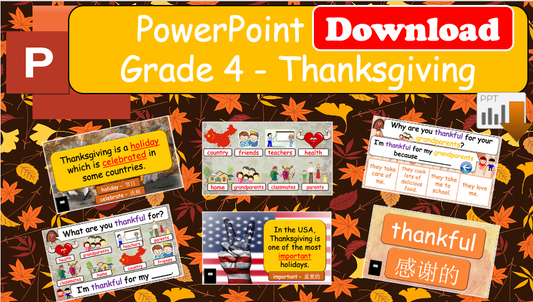 Grade 4 - ESL Lesson - Thanksgiving - PowerPoint Lesson