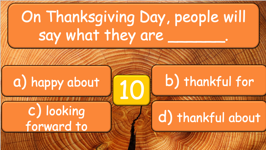 Grade 5-6 - ESL Lesson - Thanksgiving Lesson