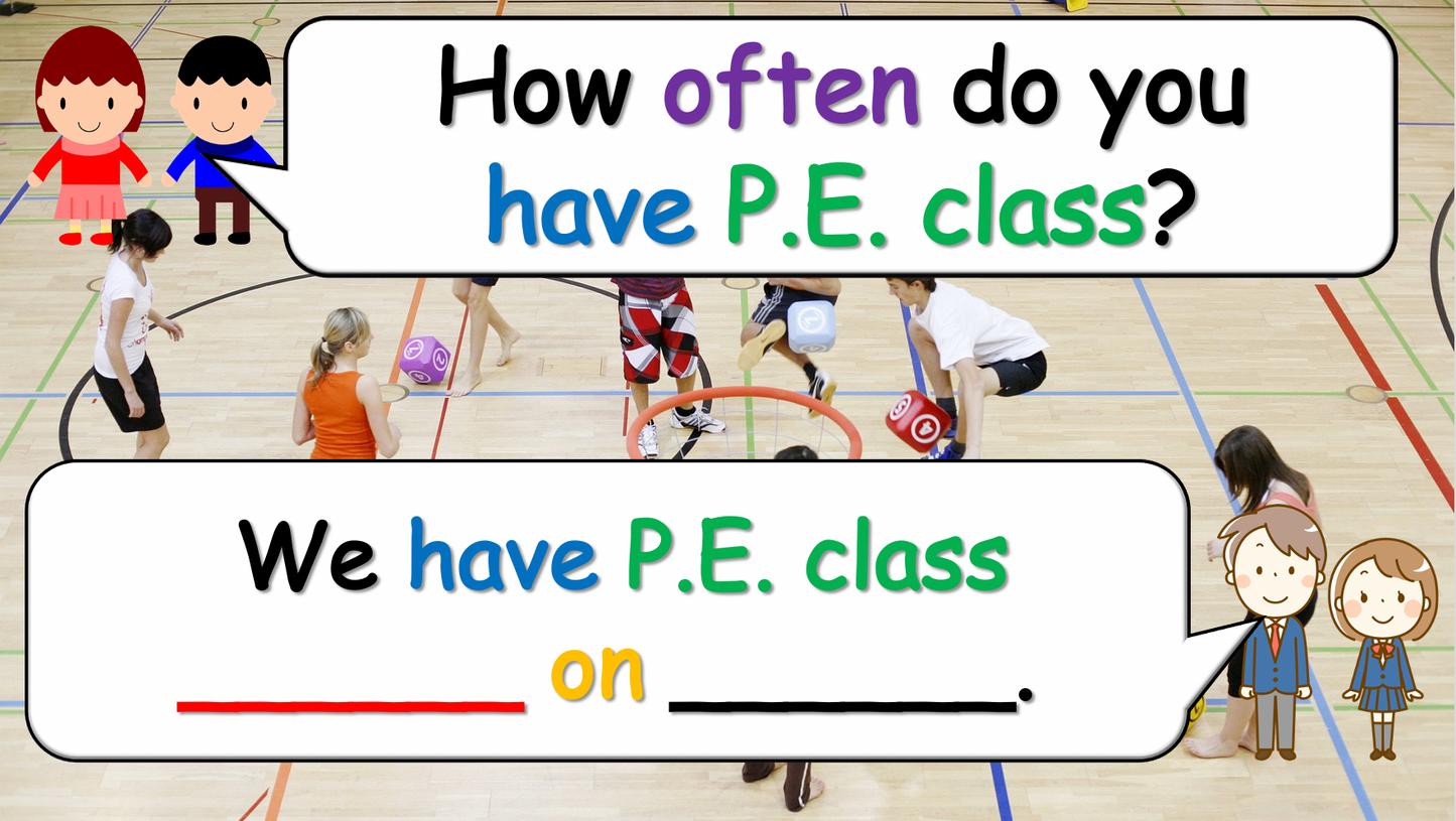 Grade 4-5 - ESL Lesson - School Subjects (Part 1) + How Often? - PowerPoint Lesson