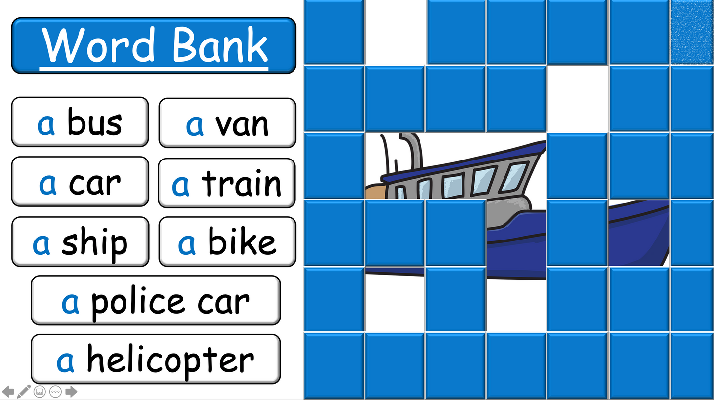 Grade 2 (or 1) - ESL Lesson - Vehicles - Part 1 - PowerPoint Lesson