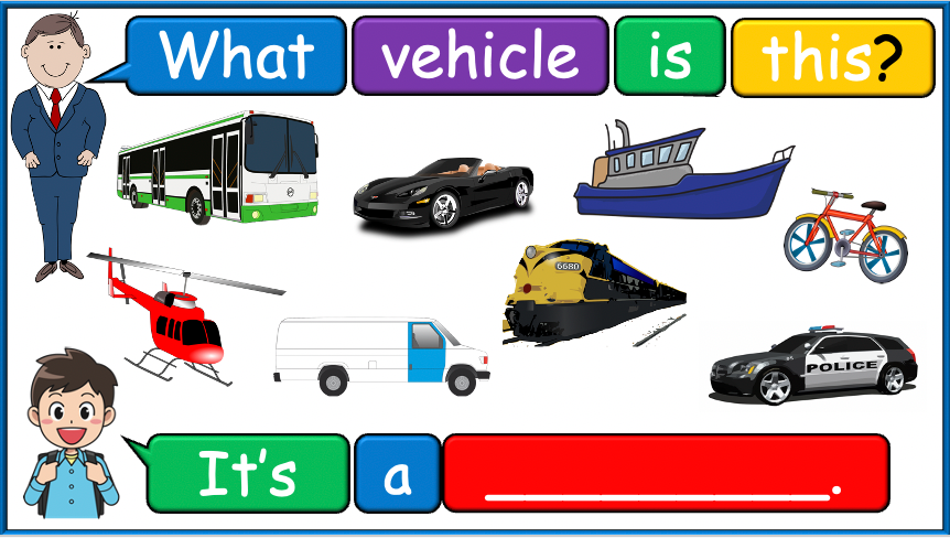 Grade 2 (or 1) - ESL Lesson - Vehicles - Part 1 - PowerPoint Lesson