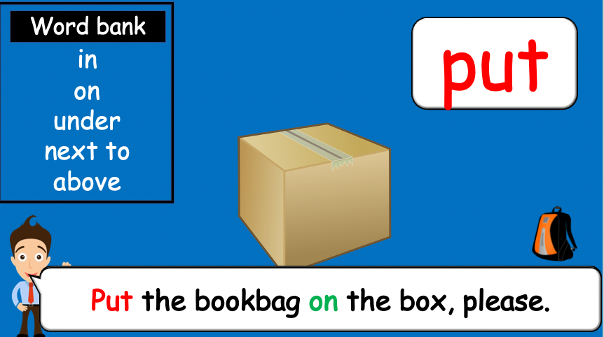 Grade 2-3 - ESL Lesson - Prepositions and "put" - PowerPoint Lesson