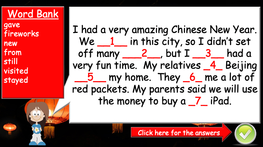 Grade 5-6 - ESL Lesson - What did you do this Chinese New Year? - Part 2 - PowerPoint Lesson
