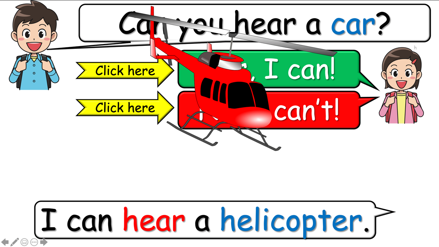 Grade 2 (or 1) - ESL Lesson - Vehicles - Part 2 - What can you hear? - PowerPoint Lesson