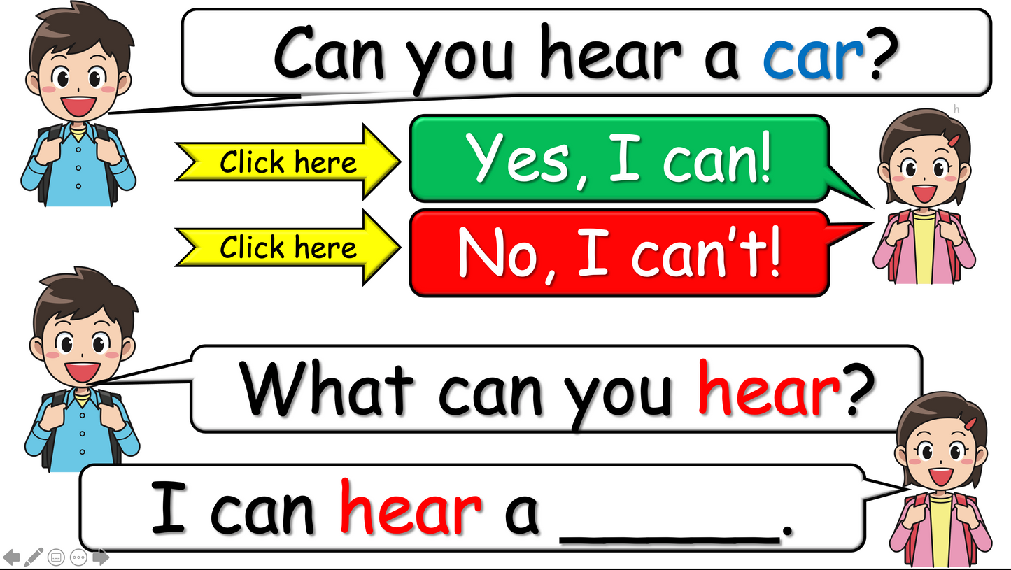 Grade 2 (or 1) - ESL Lesson - Vehicles - Part 2 - What can you hear? - PowerPoint Lesson