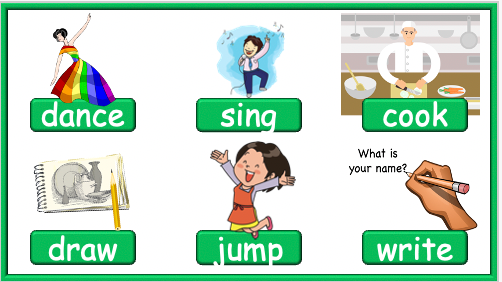 Grade 1 - ESL Lesson - What can you do? / Simple Verbs - PowerPoint Lesson