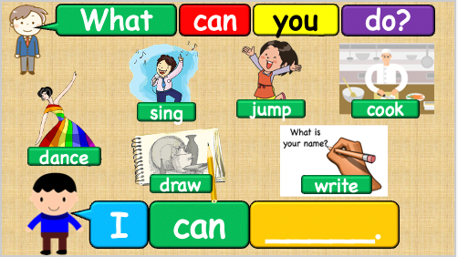 Grade 1 - ESL Lesson - What can you do? / Simple Verbs - PowerPoint Lesson