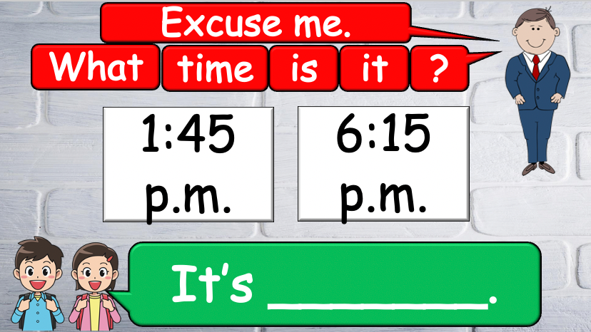 Grade 4 - ESL Lesson - What time is it? - Harder Version - PowerPoint Lesson