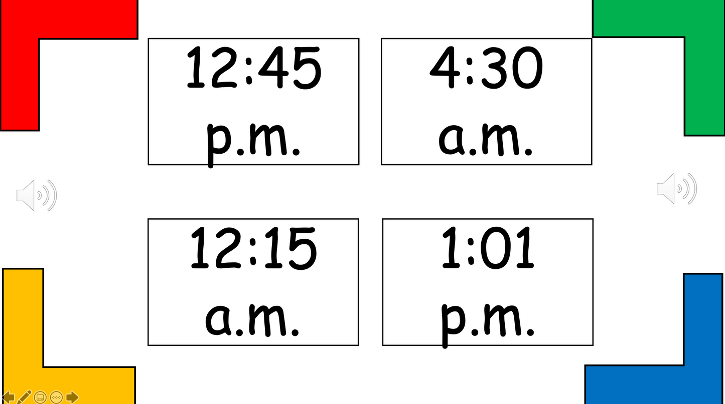 Grade 4 - ESL Lesson - What time is it? - Harder Version - PowerPoint Lesson