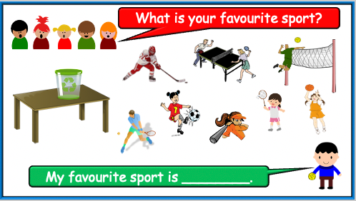 Grade 2-3 (or 4) - ESL Lesson - Favourite Sports - PowerPoint Lesson