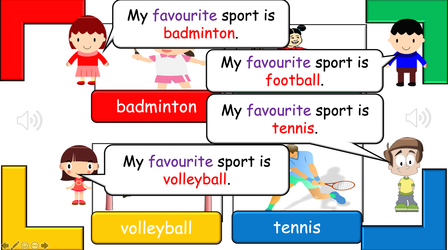 Grade 2-3 (or 4) - ESL Lesson - Favourite Sports - PowerPoint Lesson