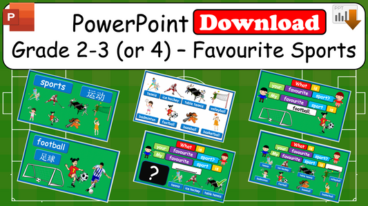 Grade 2-3 (or 4) - ESL Lesson - Favourite Sports - PowerPoint Lesson
