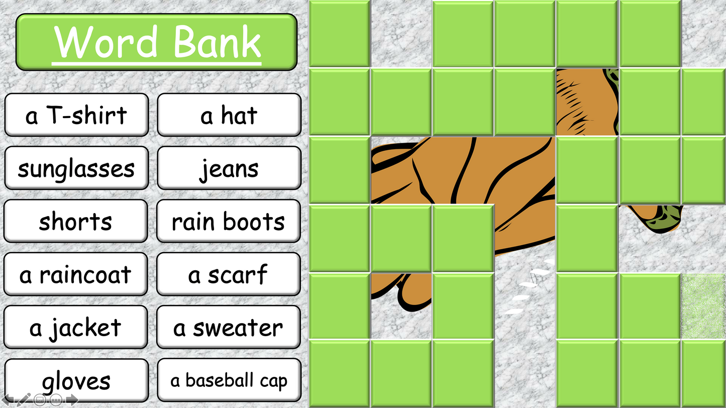 Grade 2-3 - ESL Lesson - Clothing/What will you wear? - PowerPoint Lessomn