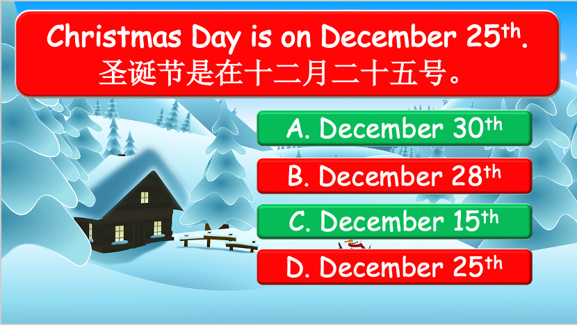 Grade 1-3 - ESL Lesson - Christmas Lesson - PowerPoint Lesson