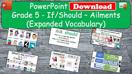 Grade 5 - ESL Lesson - If/Should - Ailments - Expanded Version - PowerPoint Lesson