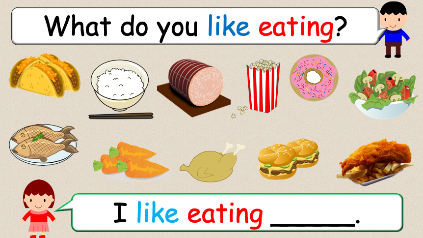 Grade 2-3 - ESL Lesson - What do you like eating? - Expanded Version - PowerPoint Lesson
