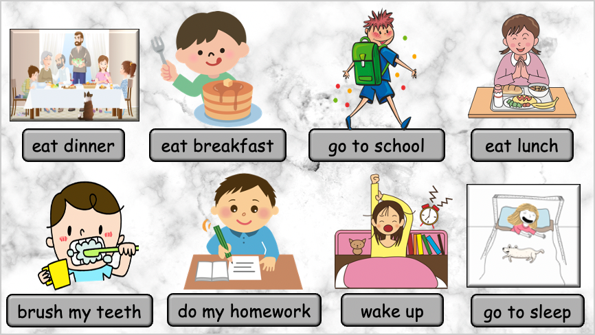 Grade 4 - ESL Lesson - What time is it? (Harder Version) / Daily Routine - COMBO Deal - 2 PowerPoints