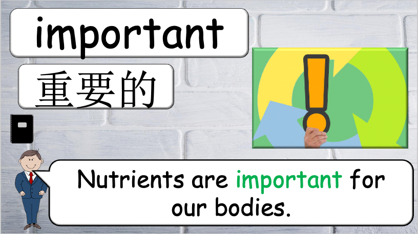 Grade 5-6 - ESL Lesson - Nutrients and Food Groups - Part 1 - PowerPoint Lesson