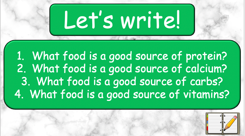 Grade 5-6 - ESL Lesson - Nutrients and Food Groups - Part 1 - PowerPoint Lesson