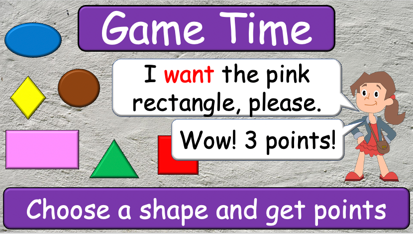 Grade 1-2 - ESL Lesson - Shapes (plurals/want) - PowerPoint Lesson