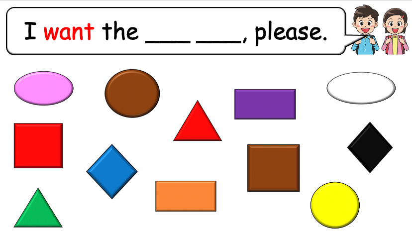 Grade 1-2 - ESL Lesson - Shapes and Plurals (Want) - PowerPoint Lesson