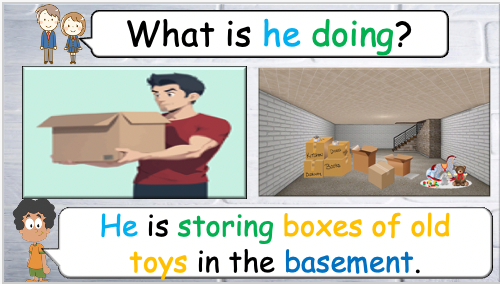 Grade 2-3 - ESL Lesson - At Home - Part 2 - Actions in each room