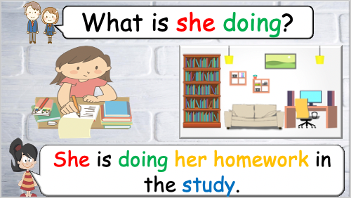 Grade 2-3 - ESL Lesson - At Home - Part 2 - Actions in each room