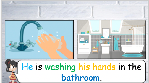 Grade 2-3 - ESL Lesson - At Home - Part 2 - Actions in each room
