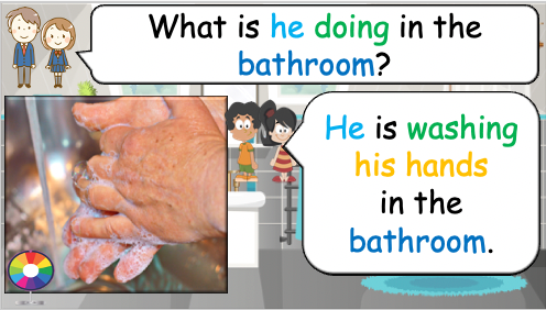 Grade 2-3 - ESL Lesson - At Home - Part 2 - Actions in each room