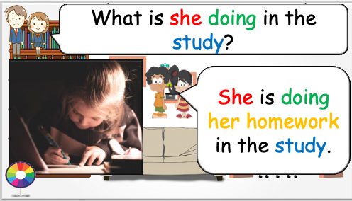 Grade 2-3 - ESL Lesson - At Home - Part 2 - Actions in each room