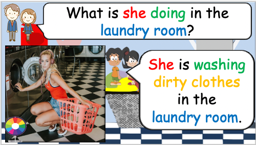 Grade 2-3 - ESL Lesson - At Home - Part 2 - Actions in each room