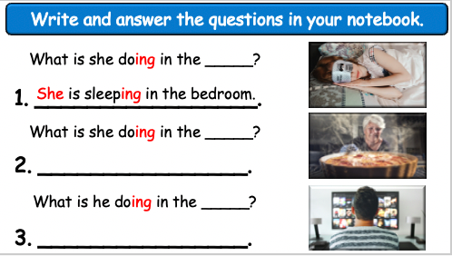 Grade 2-3 - ESL Lesson - At Home - Part 2 - Actions in each room