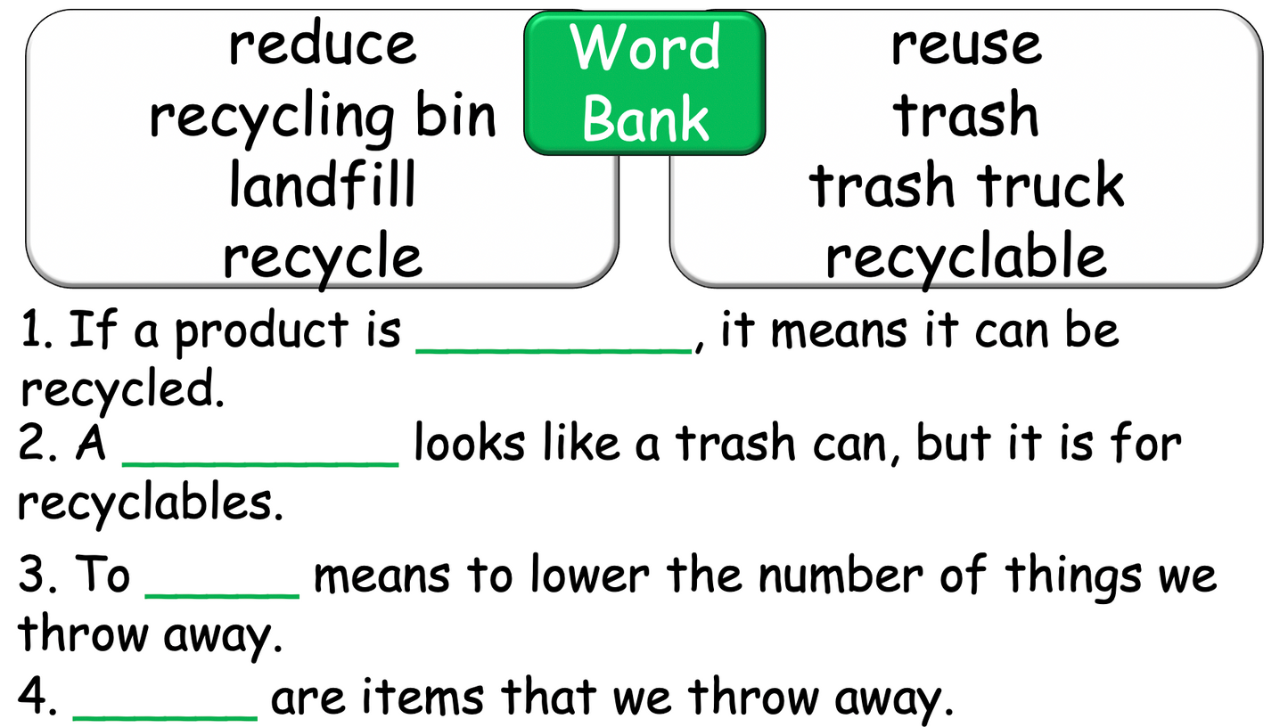 Grade 4-6 - ESL Lesson - Recycling - PowerPoint Lesson