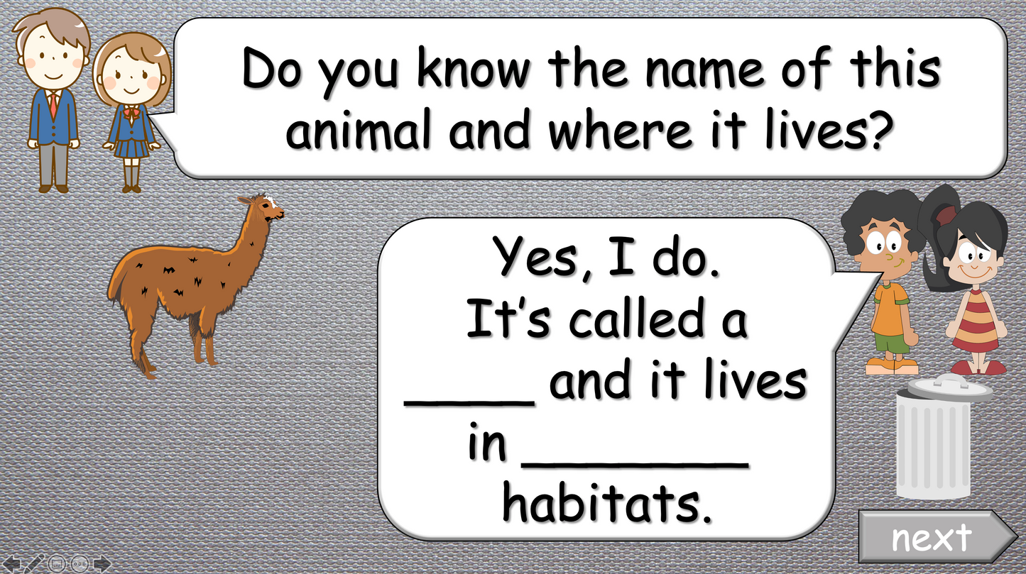 Grade 3-4 - ESL Lesson - Habitats and Wild Animals - Part 2