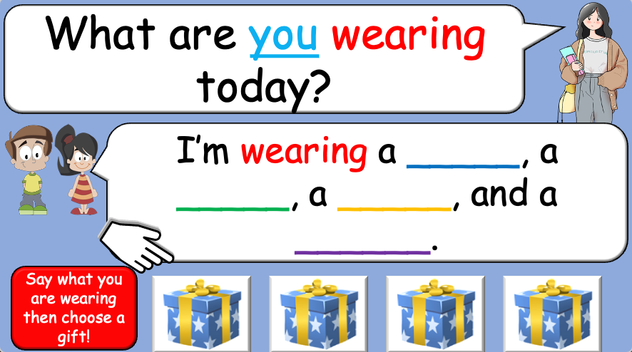 Grade 2-4 - ESL Lesson - Clothing / What are you wearing today? - PowerPoint Lesson