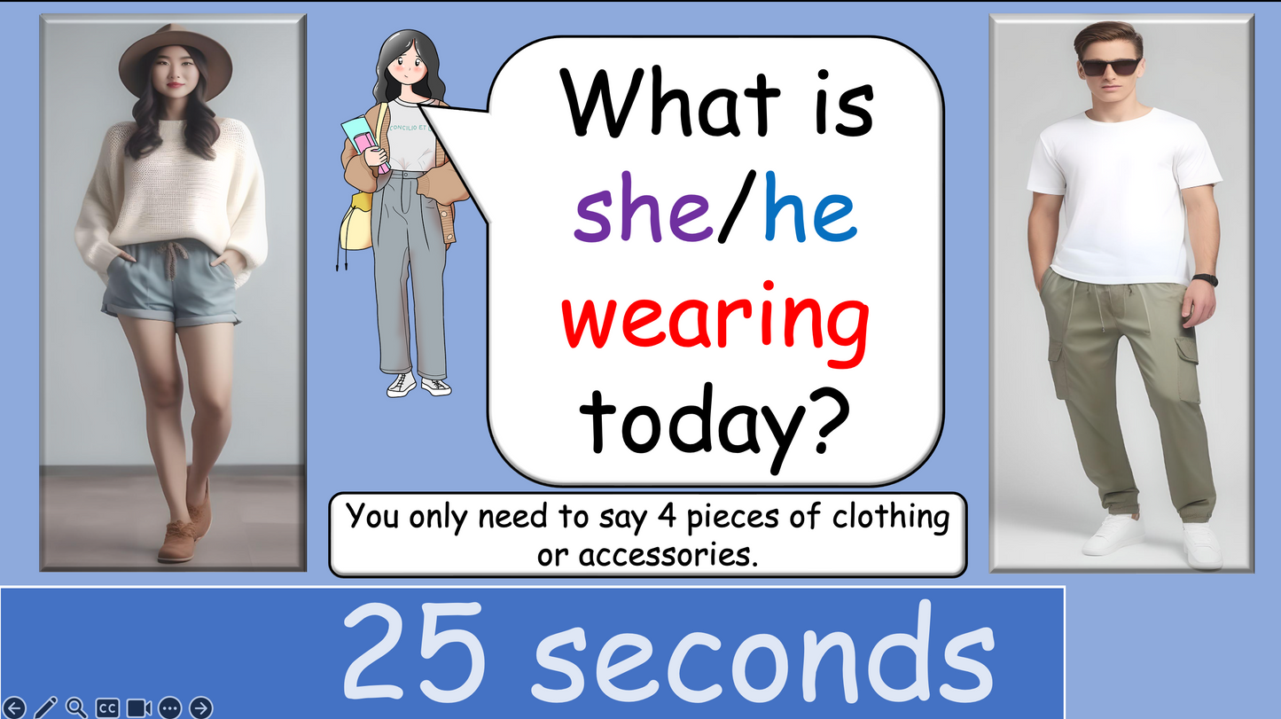 Grade 2-4 - ESL Lesson - Clothing / What are you wearing today? - PowerPoint Lesson