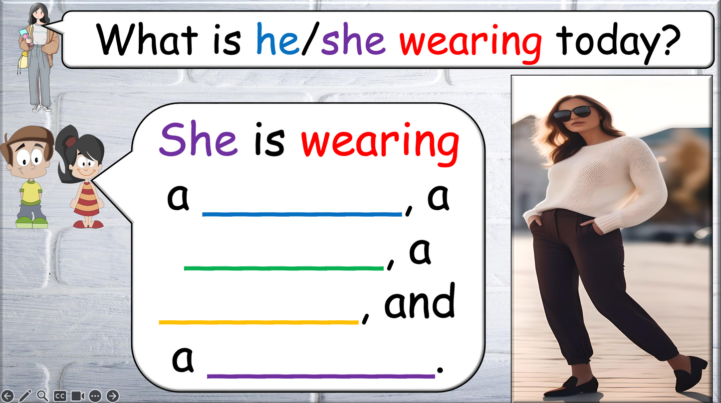 Grade 2-4 - ESL Lesson - Clothing / What are you wearing today? - PowerPoint Lesson