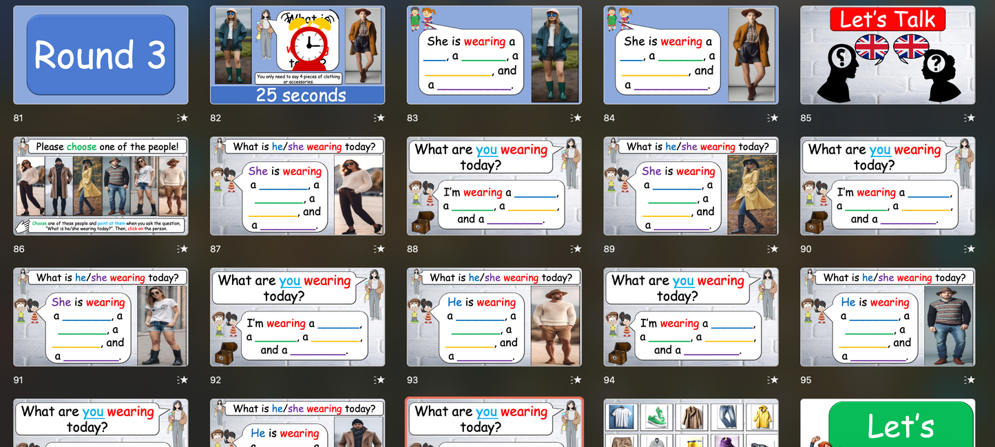 Grade 2-4 - ESL Lesson - Clothing / What are you wearing today? - PowerPoint Lesson